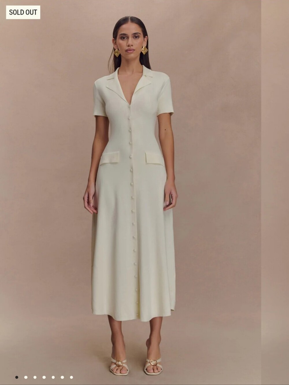 MESHKI Pearson Short Sleeve Knit Midi Dress